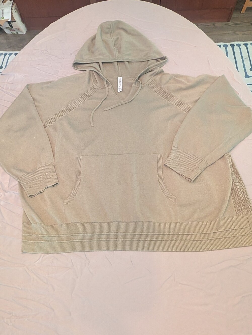 Athleta Olive Knit Hoodie Sweatshirt